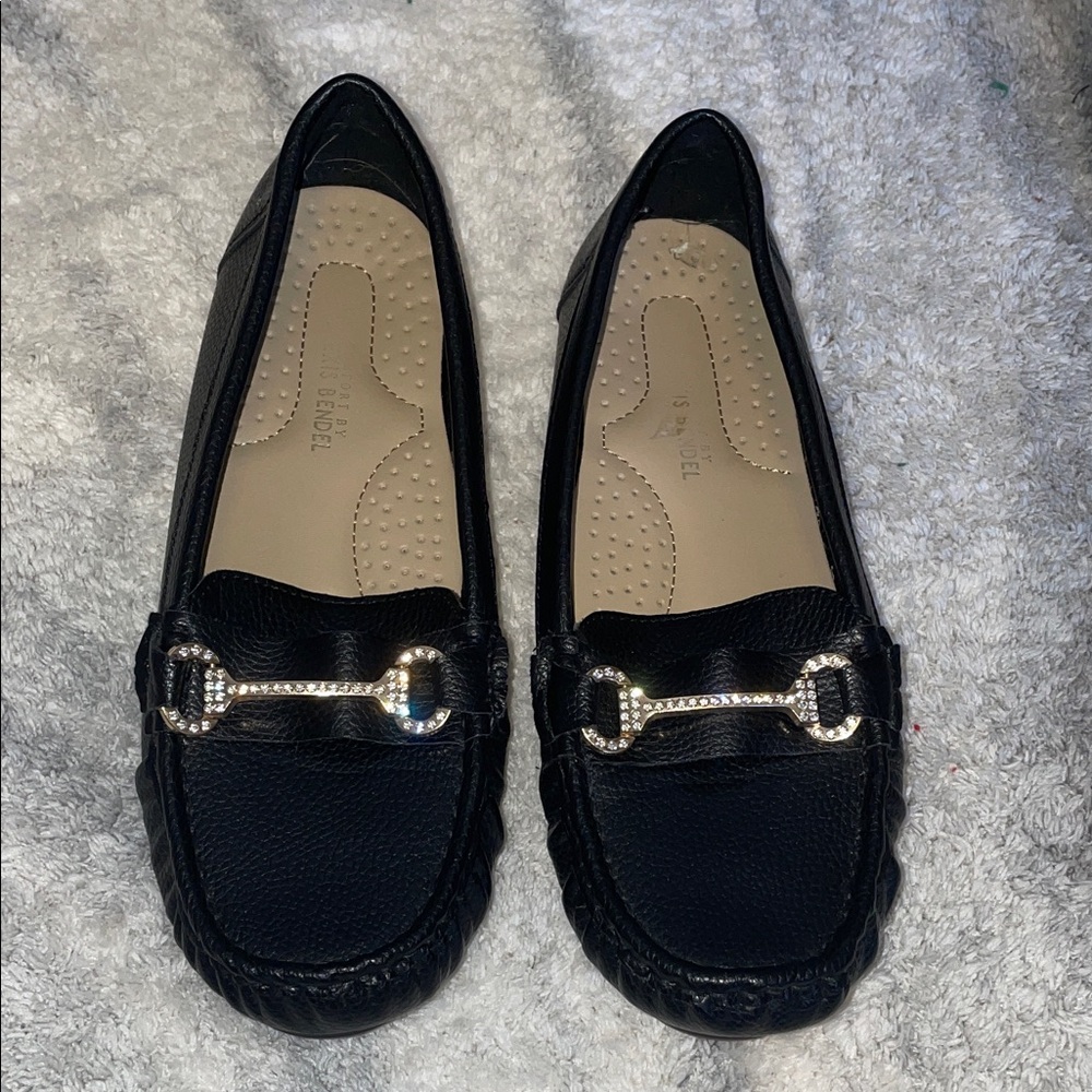 Stylish Black Loafers with Silver Detailing